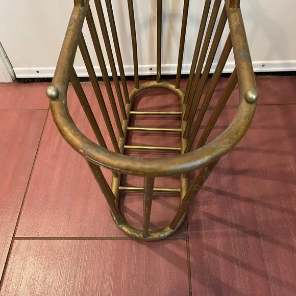 Vintage mid century modern brass magazine holder/rack